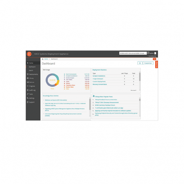 KACE Systems Deployment Appliance_工作區域 1